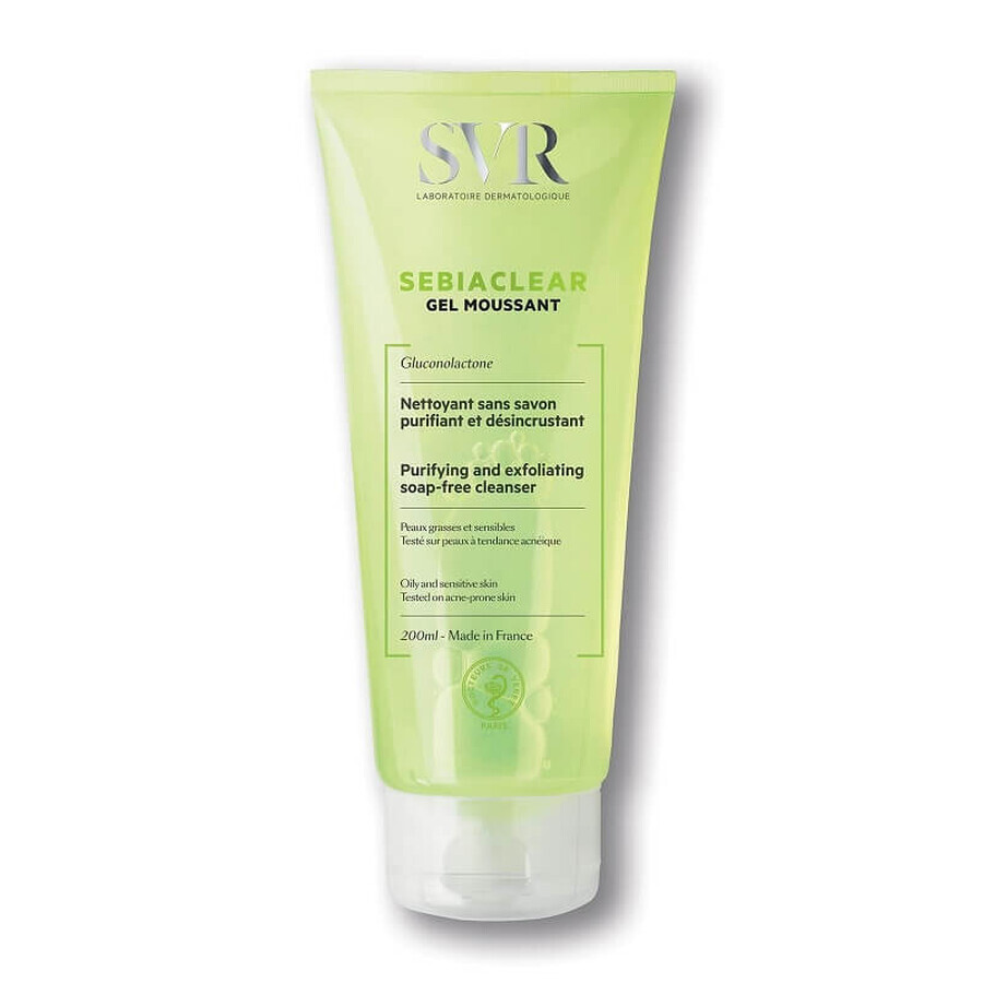 SVR Sebiaclear - Gel Moussant Detergente Purificante Sebo-Regolatore, 200ml