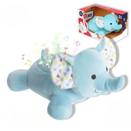 Proyector de peluche elefante con nanas, +0 meses, 25 cm, Reig