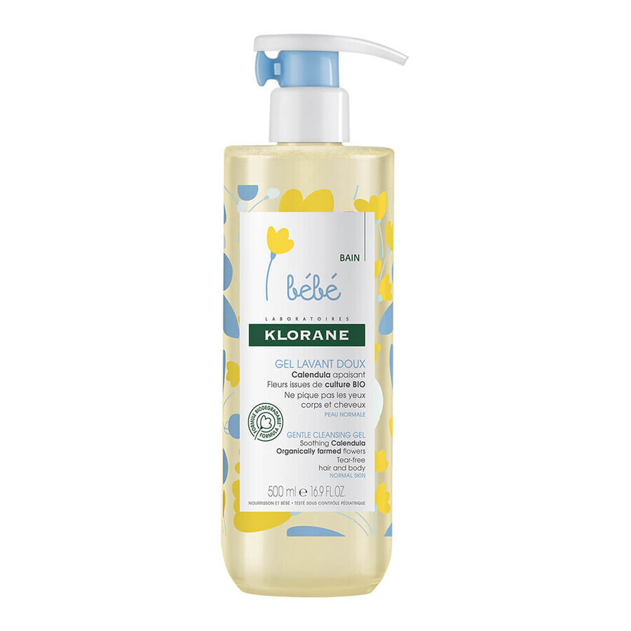 Gel schiumogeno per capelli e corpo, 500 ml, Klorane Bebe