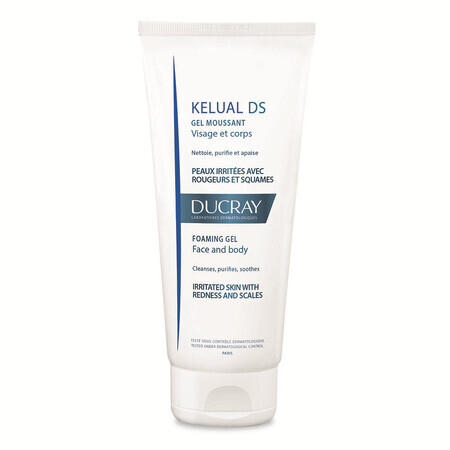 Gel espumoso para pieles irritadas con rojeces y descamación Kelual DS, 200 ml, Ducray