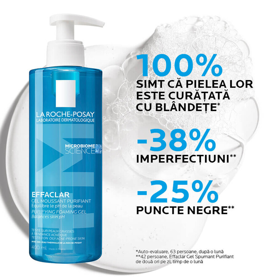 La Roche-Posay Effaclar 400 ml gel spumant de curățare pentru ten gras cu tendință acneică