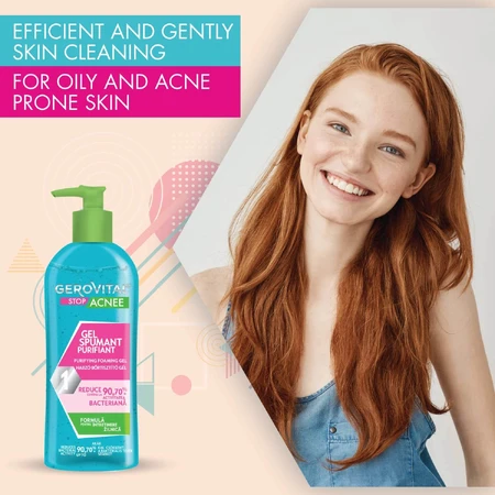 Gerovital Stop Acne Purifying Foaming Gel, 150 ml, Farmec