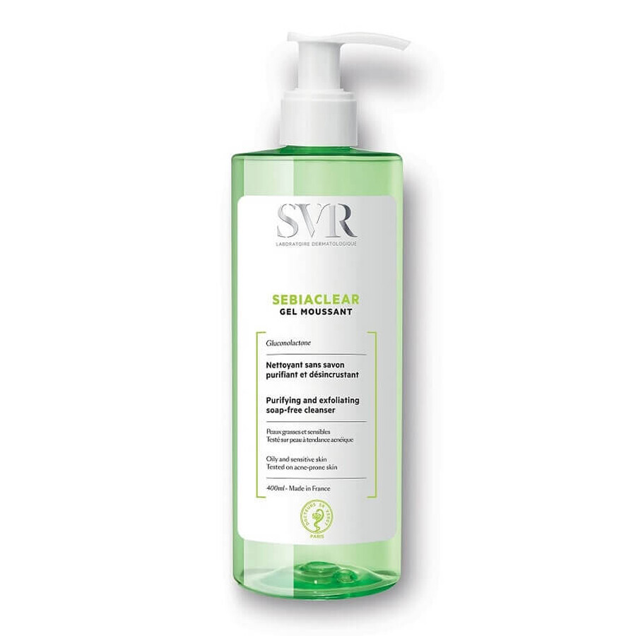 SVR Sebiaclear - Gel Moussant Detergente Purificante Sebo-Regolatore, 400ml