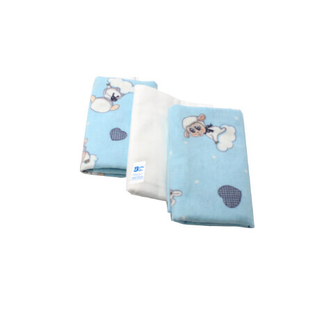 Couche Finet, Bleu/Alb, 70x80 cm, 3 pcs, Balbit Baby