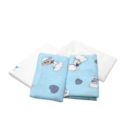 Couche Finet, Bleu/Alb, 70x80 cm, 4 pcs, Balbit Baby