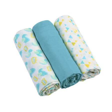 Diapers Cotton muslin, 3 pcs, 70x70 cm, 348/03, Babyono