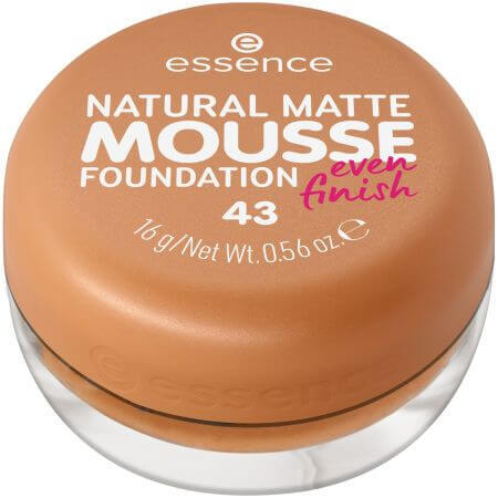 Natural Matte Mousse Foundation, 43, 16 g, Essence