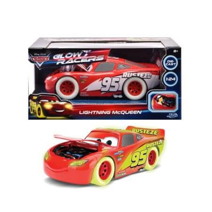 Coche de juguete de metal fosforescente McQueen, + 8 años, Jada