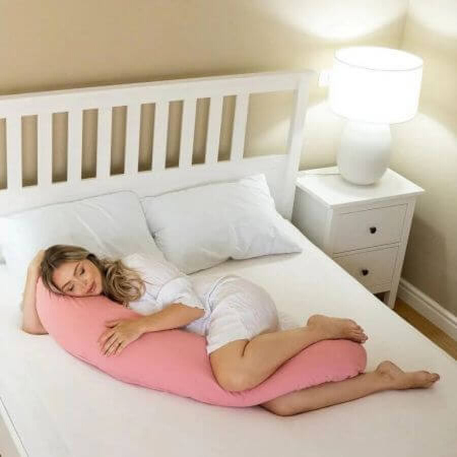 Almohada de maternidad y lactancia Grande, Pink Salmon, Twindeco