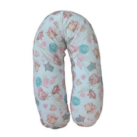 Almohada de maternidad, 180 cm, Pink Owls, Eko