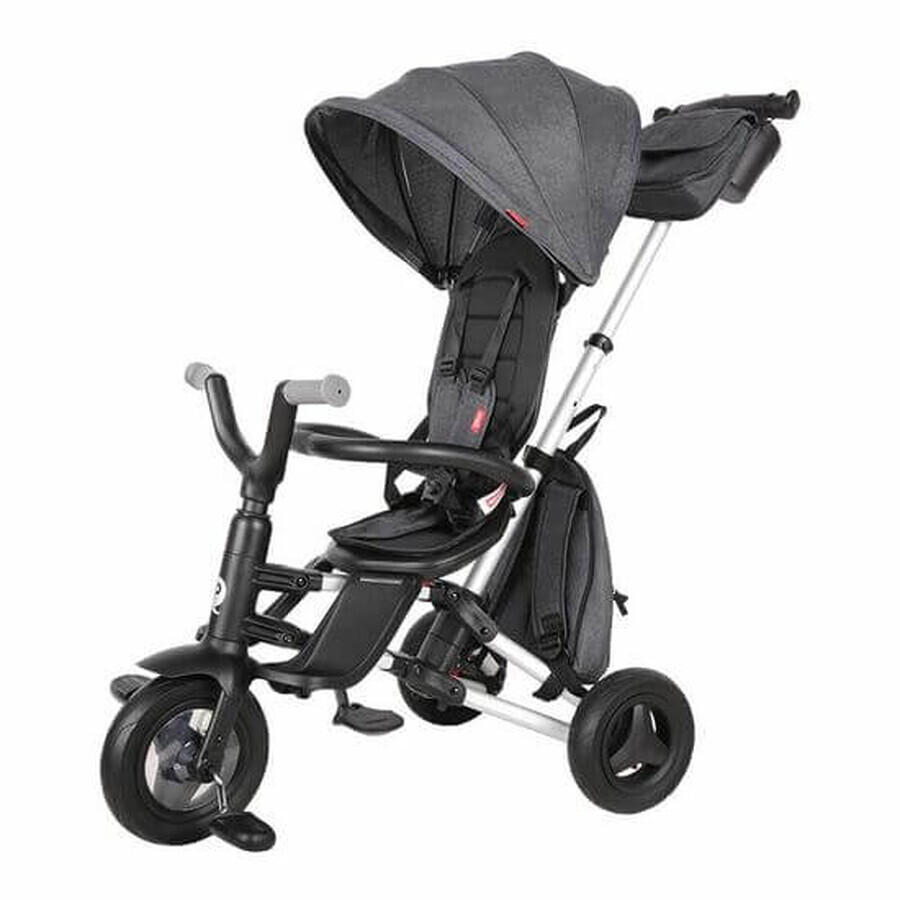 Triciclo infantil ultraplegable Nova Rubber, Negro, Qplay