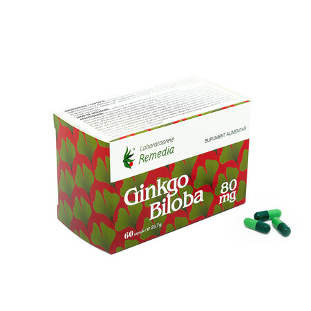 Ginkgo Biloba 80mg, 60 capsules, Remedia