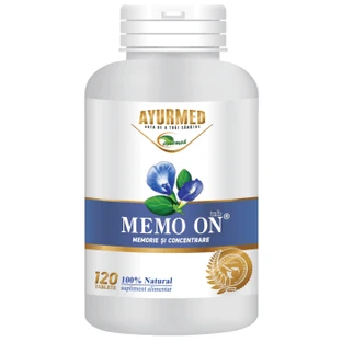 Memo On, 120 tabletek, Ayurmed, Naturalny suplement pamięci