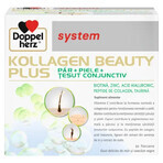 Kollagen (collagene) Beauty Plus System per capelli e pelle con biotina e acido ialuronico, 30 dosi al prezzo di 20 dosi, Doppelherz