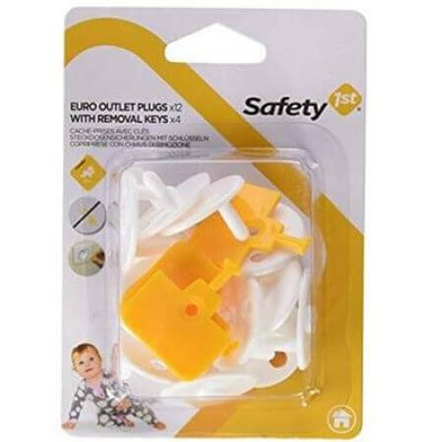 Protectores de enchufe con llave, 12 unidades, Safety 1st