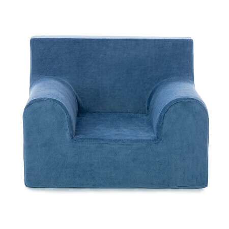 Sillón infantil de terciopelo, Azul, Twindeco