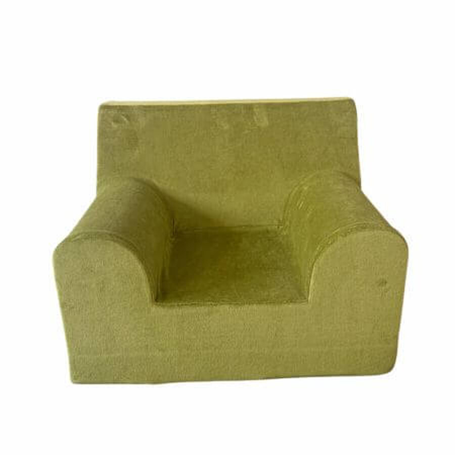 Sillón infantil de terciopelo, Verde oliva, Twindeco