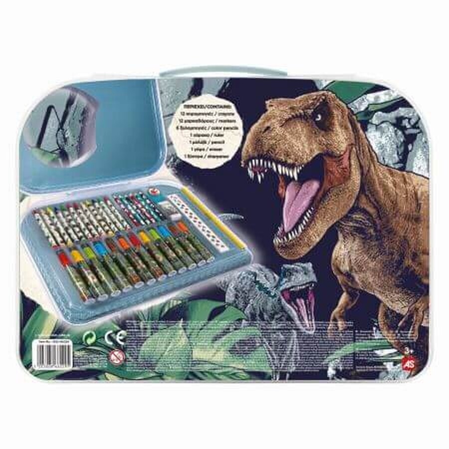 Estuche de dibujo Art Case Jurasic World, +3 años, Art Greco