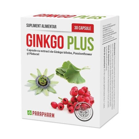 Ginkgo Plus, 30 cápsulas, Parapharm