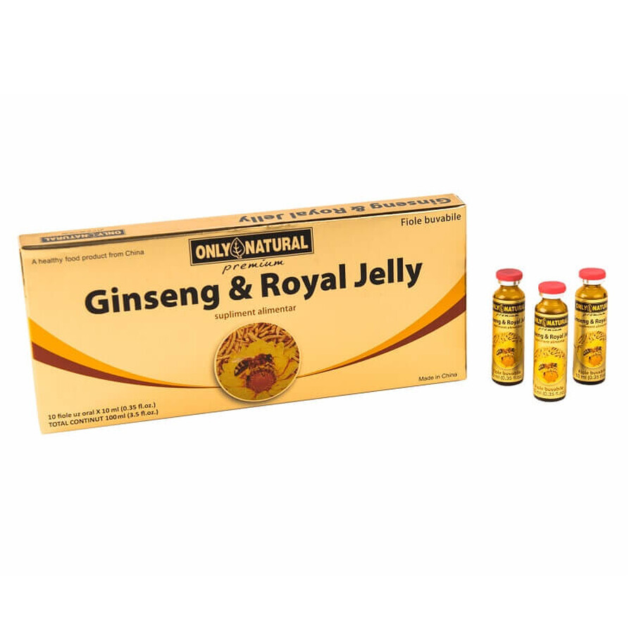 Ginseng und Gelée Royale, 10 Fläschchen, Only Natural