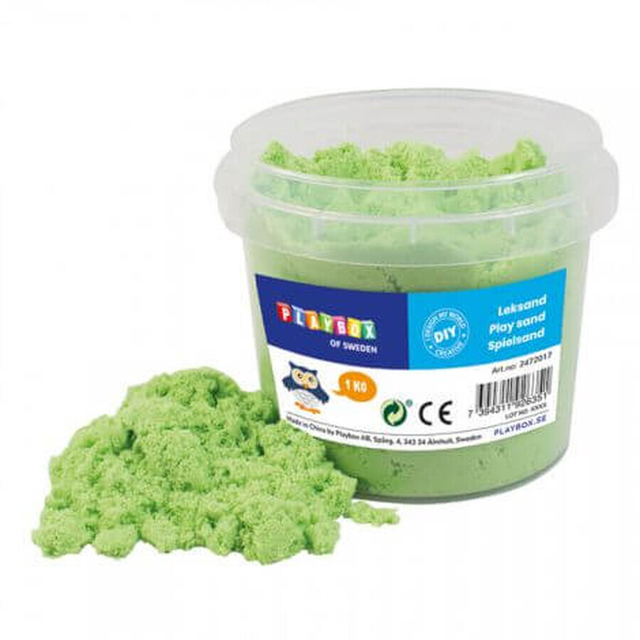 Sabbia cinetica Play Sand, +3 anni, verde lime, 1 kg, Playbox