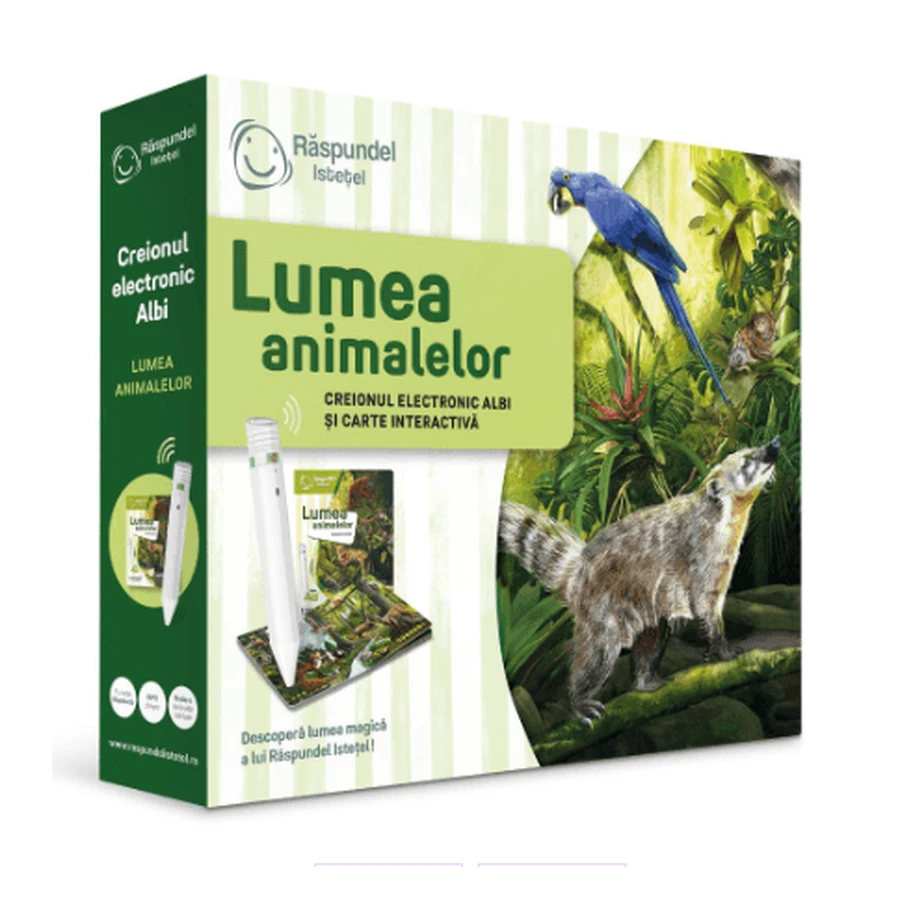 Pachet creion si carte interactiva, Lumea Animalelor, Raspundel Istetel