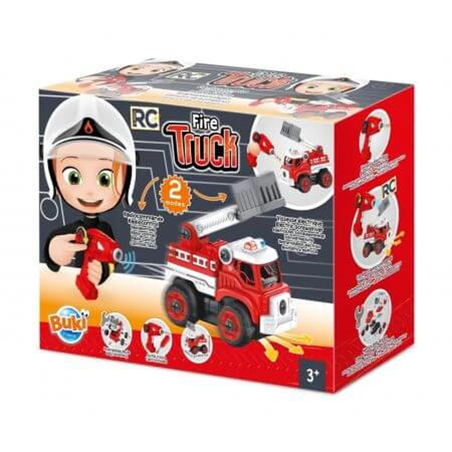 Camión de Bomberos Set de Construcción con Radio Control, +3 años, Buki