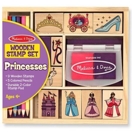 Set di timbri in legno Principesse, 4 anni+, Melissa&Doug