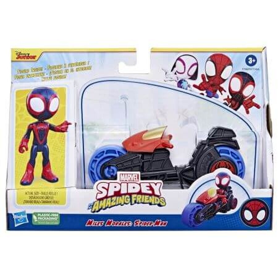 Conjunto de moto y figura de acción de Miles Morales Spider Man, +3 años, 10 cm, Hasbro