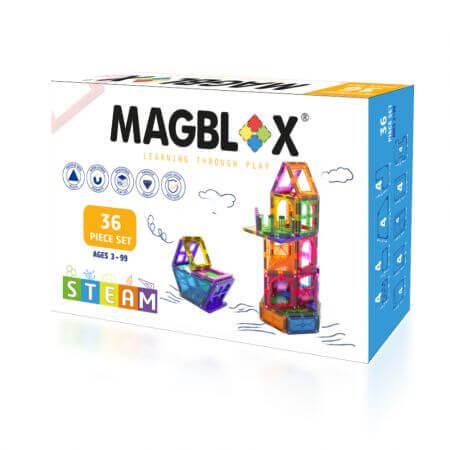 Magnetische Bauelemente und Zubehör, 36 Teile, Magblox