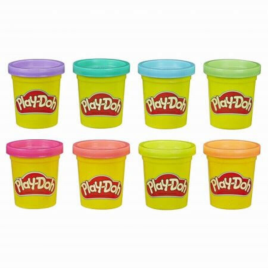 Set de plastilina, 8 materiales de colores, Play Doh