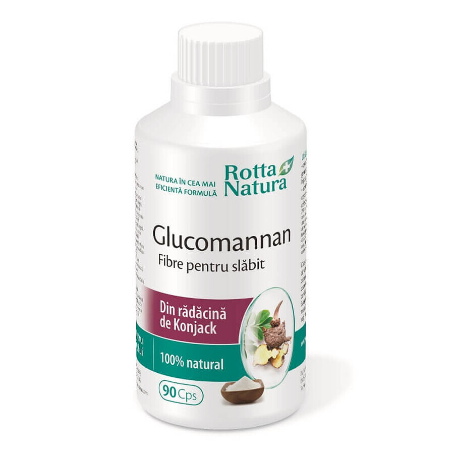 Glucomannan fibre pentru slăbit, 90 capsule, Rotta Natura