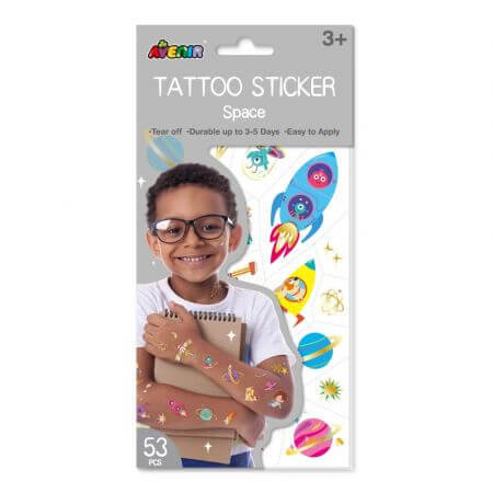 Tatuajes espaciales para niños, a partir de 3 años, Avenir