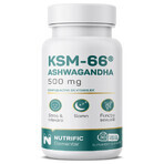 Ashwagandha KSM, 500 mg, 30 cápsulas vegetales, Nutrific