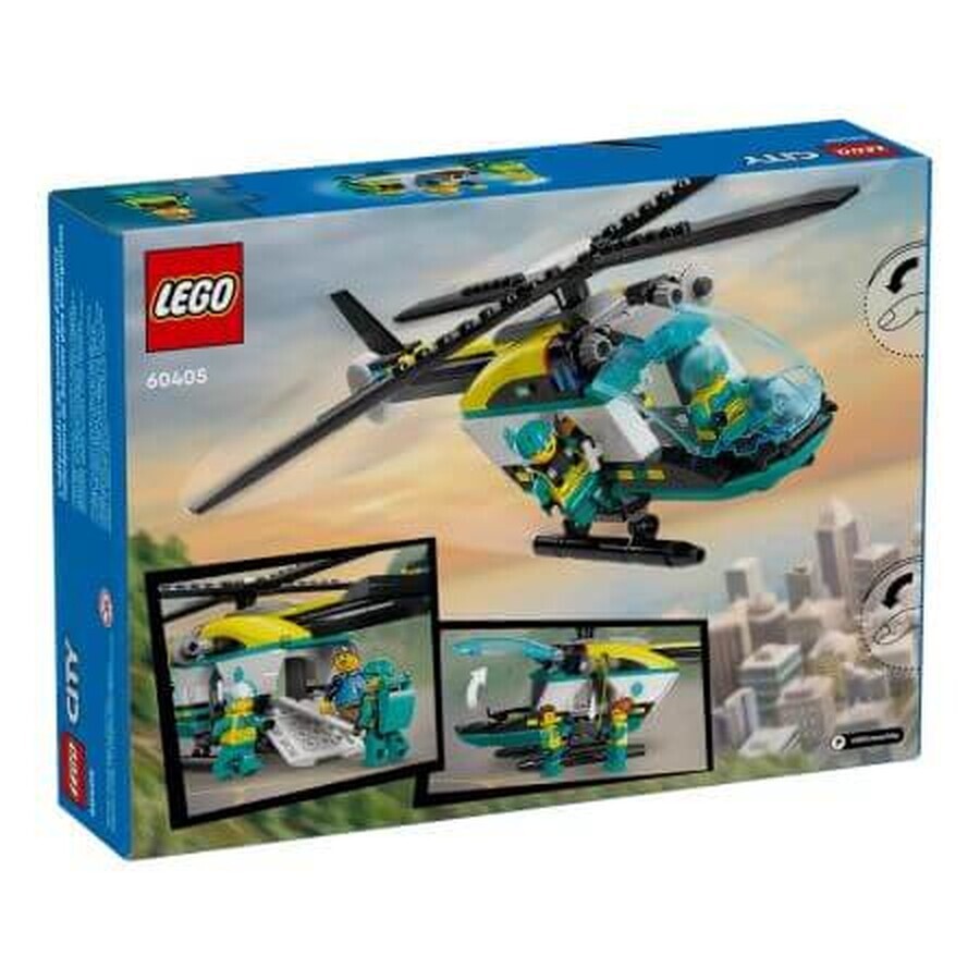 Helicóptero de rescate de emergencia, +6 años, 60405, Lego City