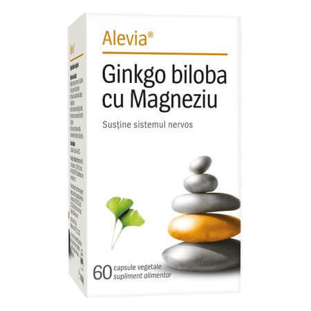 Ginkgo Biloba with Magnesium, 60 vegetarian capsules, Alevia