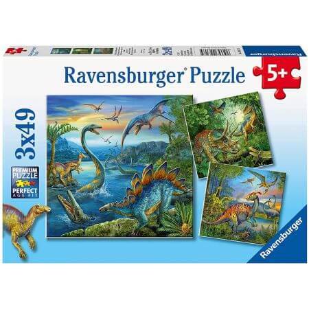 Puzzle Dinosaurio con Encanto, + 5 años, 3 x 49 piezas, Ravensburger