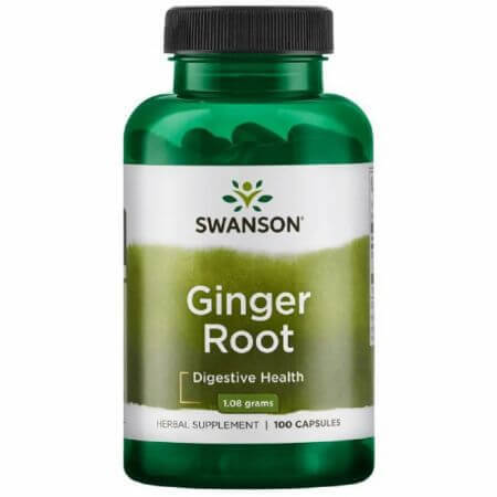 Racine de Gingembre, 500 mg, 100 gélules, Swanson