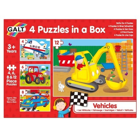 Satz von 4 Puzzles Fahrzeuge, + 3 Jahre, Galt