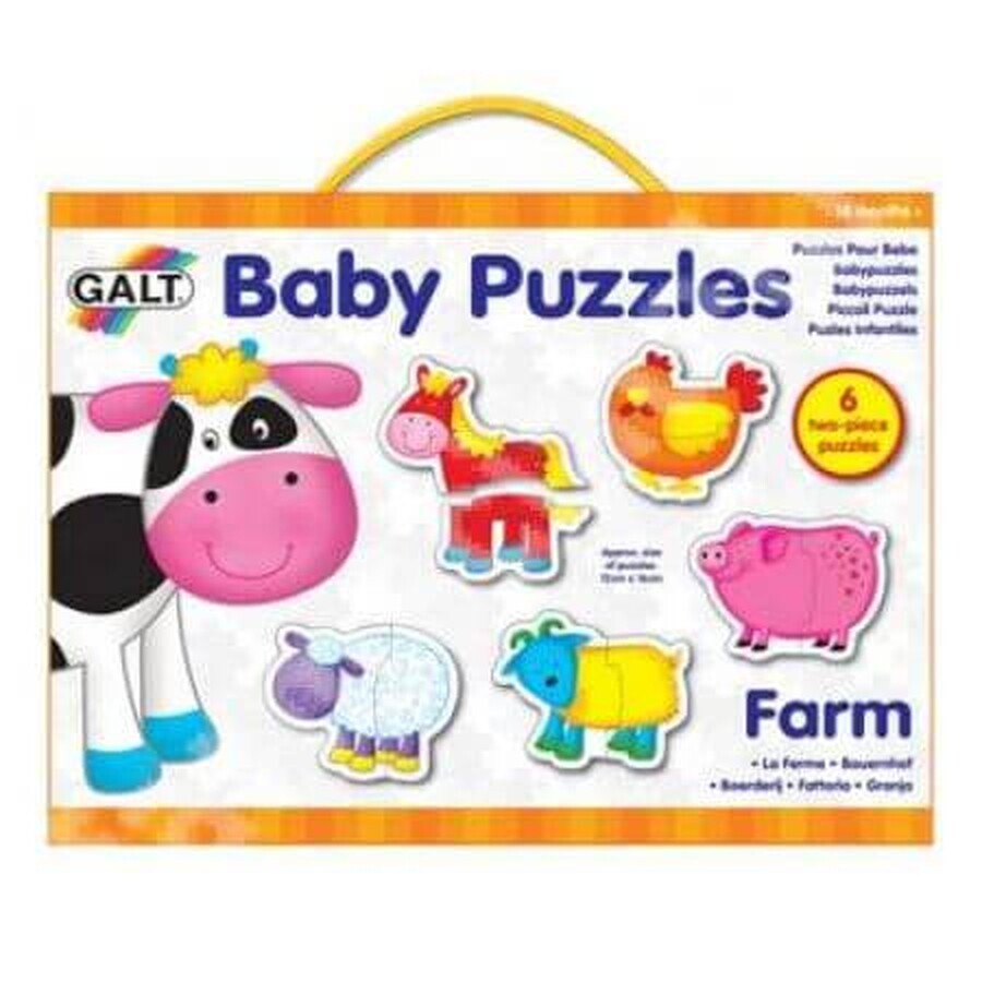 Juego de 6 puzzles Baby Firm, 2 piezas, Galt