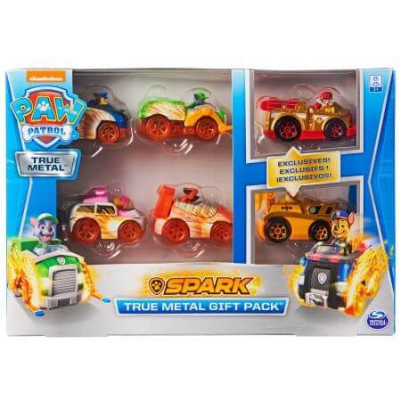 Set de 6 coches, True metal, Puppy Patrol, +3 años, Nickelodeon