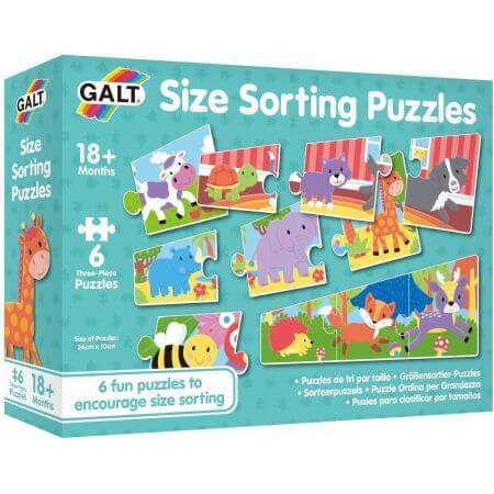 Juego de 6 puzzles de animales, 3 piezas, Galt