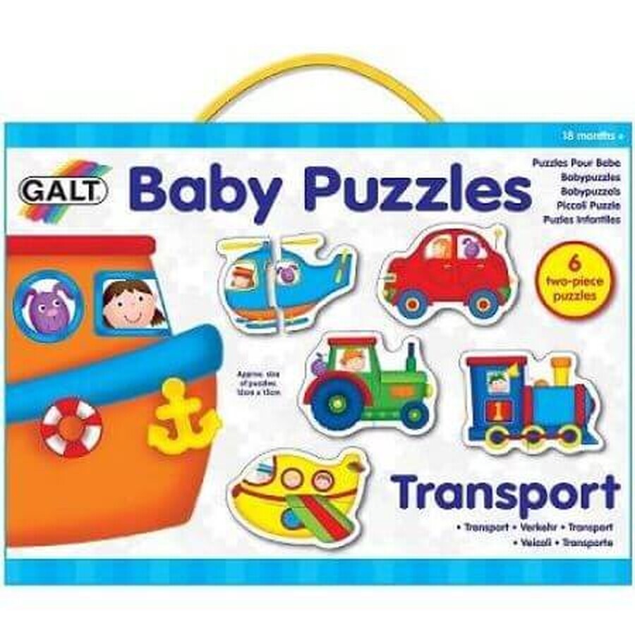 Juego de 6 puzzles de 2 piezas Transporte, Galt