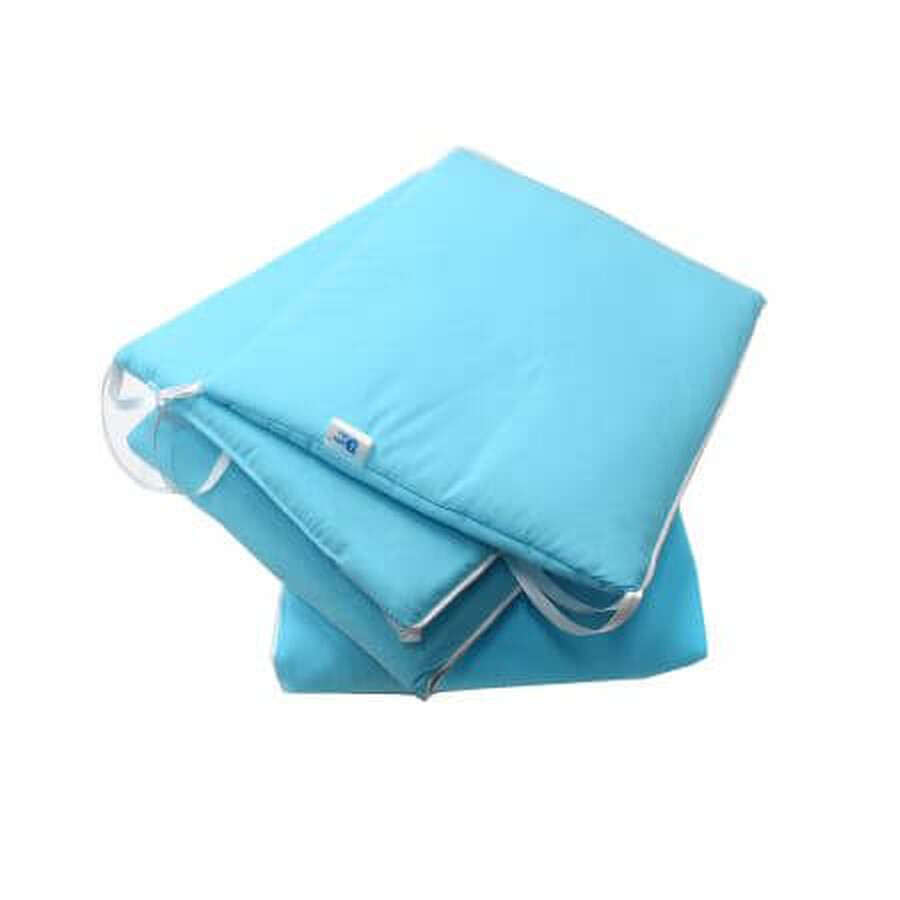 Set aparatori laterale pentru patut Blue, 180 x 35 cm, Baltic Bebe