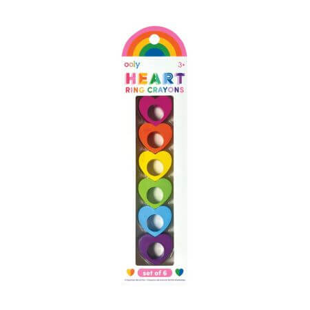 Juego de lápices de colores Heart Rings, + 3 años, juego de 6 piezas, Ooly