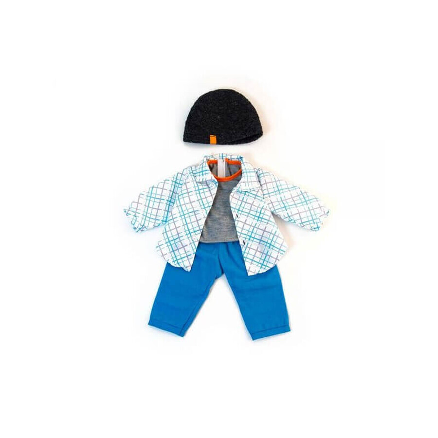 Conjunto de ropa de clima templado para muñeco niño 38 cm, Azul, Miniland