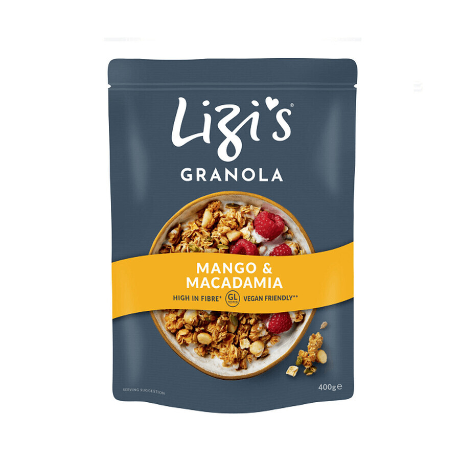 Granola con mango y nueces de macadamia, 400 g, Lizi's