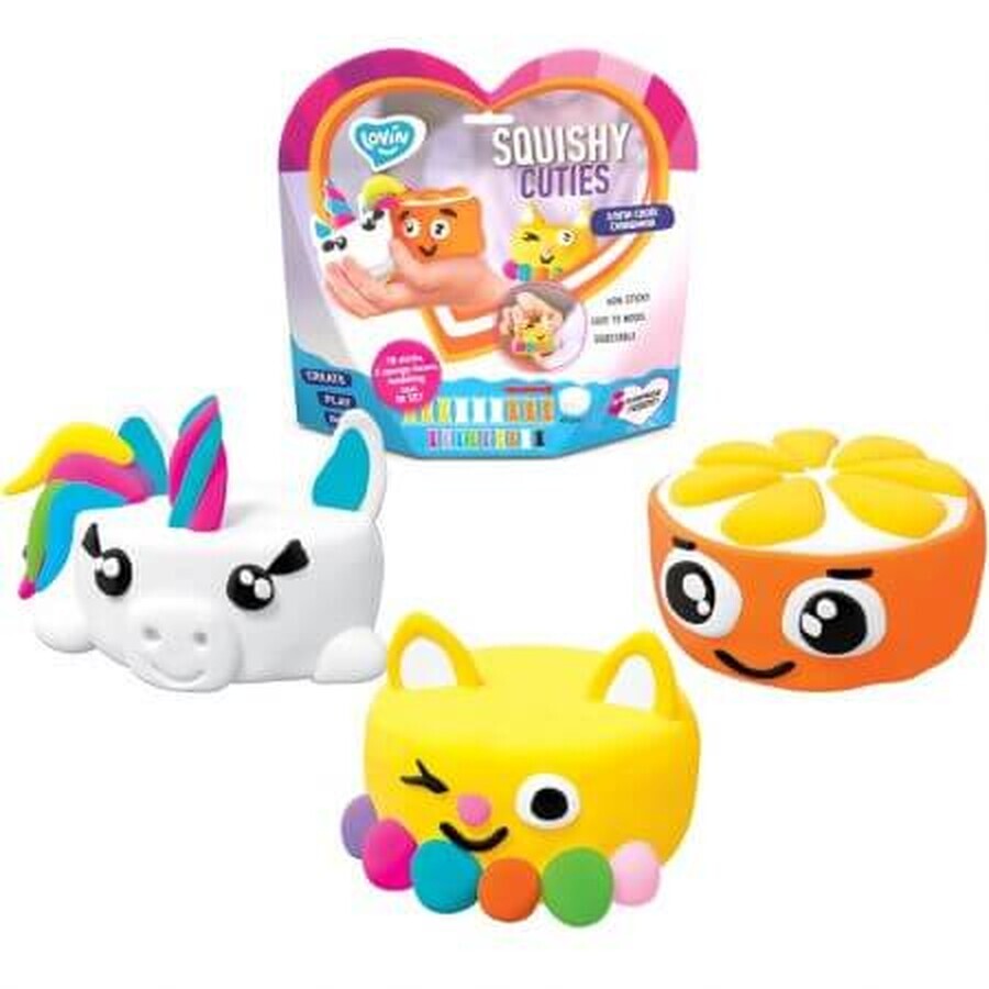 Set de modelado Lovin'do Air Clay Squishy Cuties, 18 colores, Okto