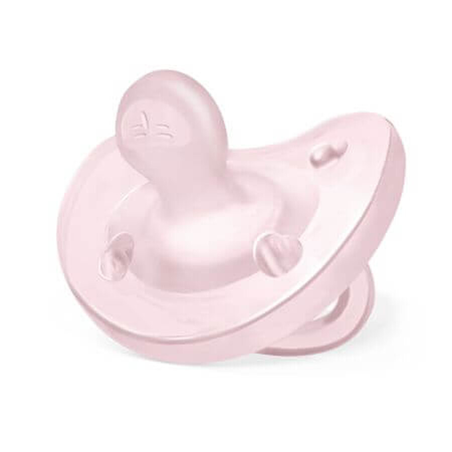 Chupete anatómico de silicona PhysioSoft, 0-6 meses, Rosa, Chicco