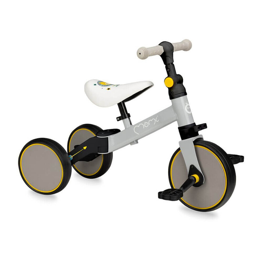 Loris 4 in 1 folding tricycle, Grey Yellow, Momi